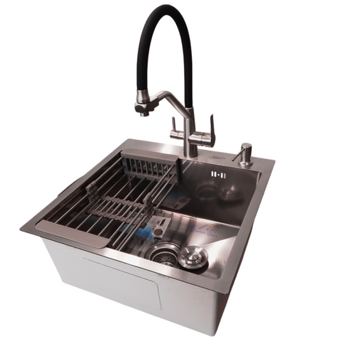 Комплект кухонной мойка Kraft KRF 5050 decor (3.0/1.0 мм) SM805 фото