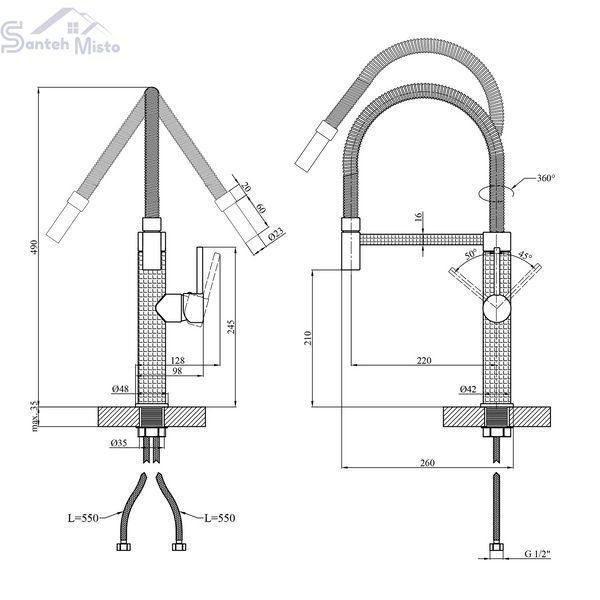 Смеситель для кухни Kroner KRP Ersel - SCH03999 CV033802 фото