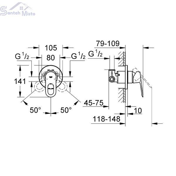 Змішувач прихованого монтажу для душу Grohe BauLoop 29042000 CV034412 фото