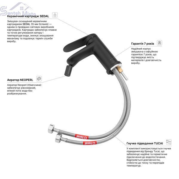 Смеситель для биде Kroner Element 211210-3801 CV035998 фото