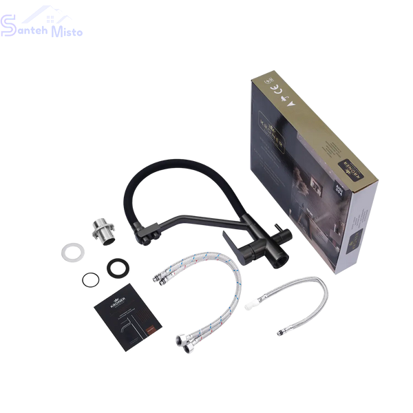 Комплект кухонной мойки Kroner KRP Schwarze - 7843ZHM PVD SM0198 фото