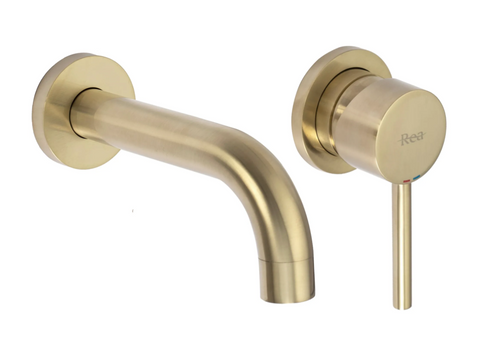 Змішувач для раковини (умивальника) REA LUNGO BRUSHED GOLD + BOX прихованого монтажу * REA-B8652 фото