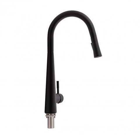 Змішувач для кухні Qtap Evicka з висувним виливом QTEVI9135103UB Black Matt 2351775685 фото