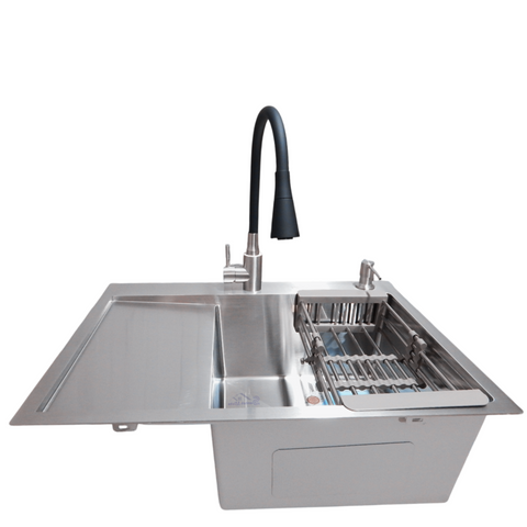 Комплект кухонной мойки Kraft Satin BRS 65х48 (3.0/1.0 мм) SM2807 фото