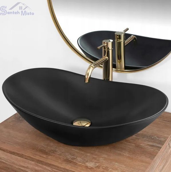 Умывальник (раковина) REA ROYAL 60 BLACK MATТ черный накладной REA-U0442 фото