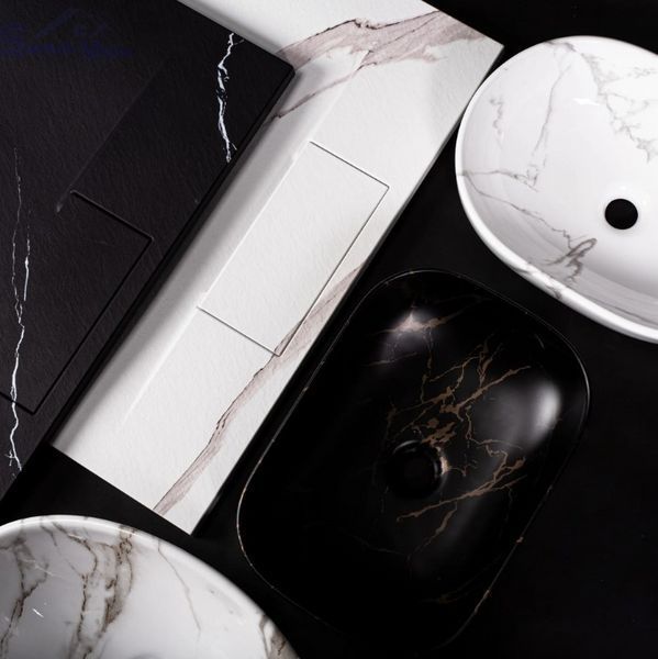 Умывальник (раковина) REA BELINDA BLACK MARBLE MATТ накладной REA-U8908 фото