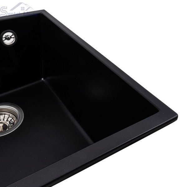 Гранитная мойка для кухни VALESO ROXY 3744 матовая Черная 49181 фото
