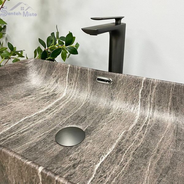 Умывальник (раковина) VBI ARABBA M DARK STONE MATT накладной VBI-013503 фото