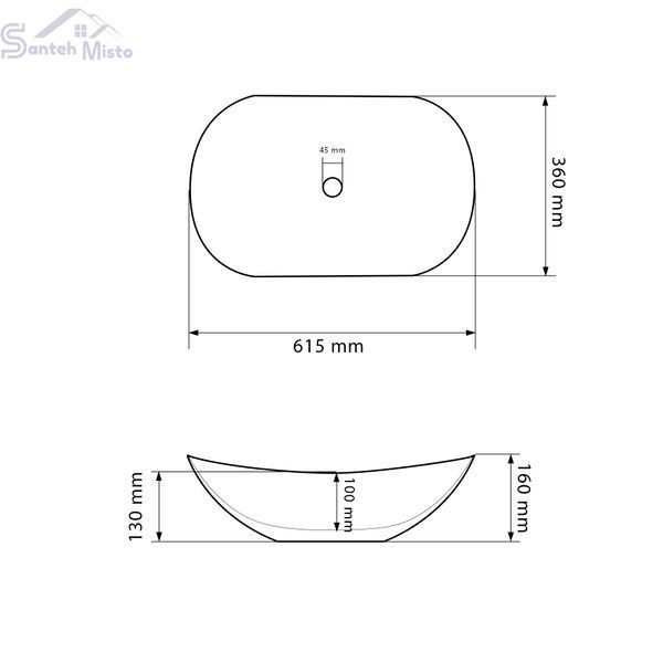 Умивальник (раковина) VBI TURIN WHITE накладний VBI-011500 фото
