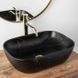 Умывальник (раковина) REA BELINDA BLACK MARBLE MATТ накладной REA-U8908 фото 2