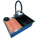 Комплект кухонної мийки Kraft HM 6845 NANO BLACK (3.0/1.0 мм) SM3555 фото 4