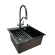Комплект кухонної мийки Kraft HM 50х50 NANO BLACK (DECOR) PVD (3.0/1.0 мм)+Змішувач для кухні з підключенням до фільтра Kroner SM5560 фото 2