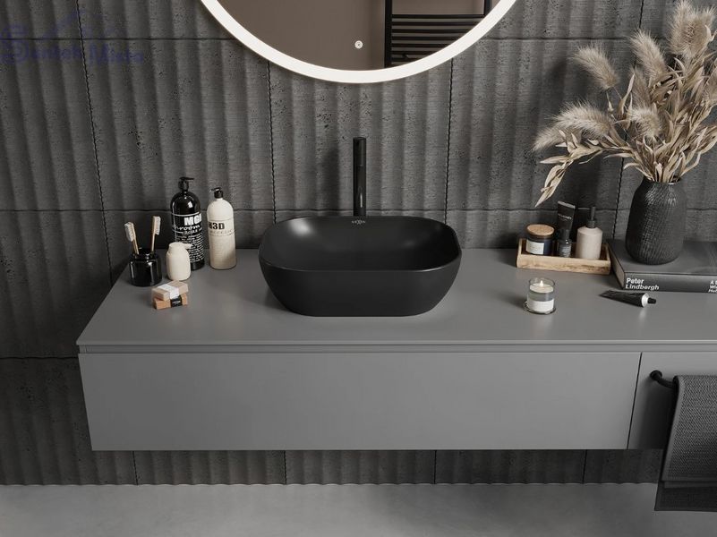 Умивальник (раковина) MEXEN ROSA BLACK MATT чорний накладний MEX-21095085 фото