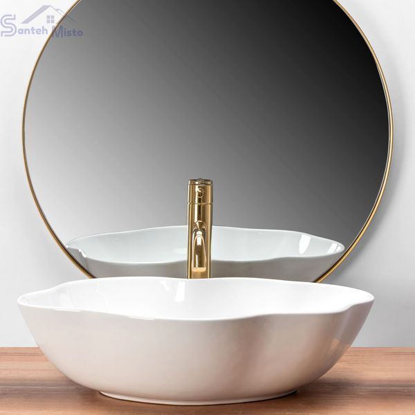 Умивальник (раковина) REA PEARL WHITE білий накладний * REA-U0265 фото