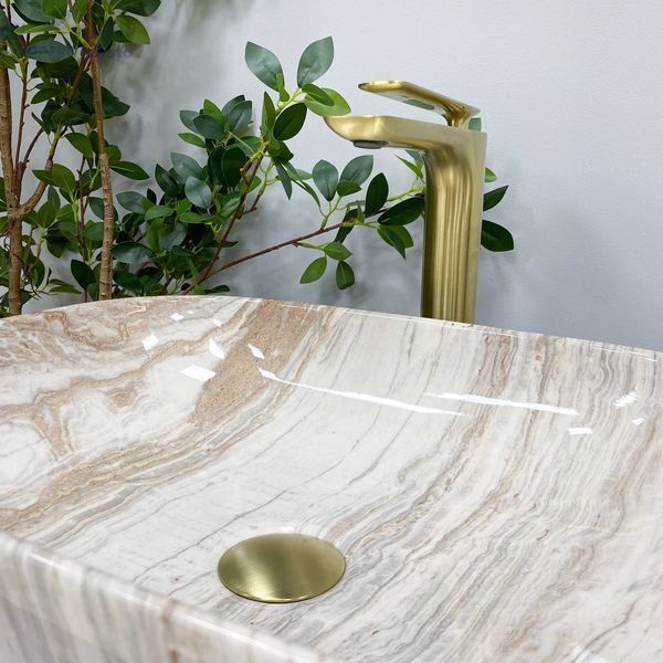 Умивальник (раковина) VBI RAVENNA TRAVERTINE GLOSSY накладний VBI-011204 фото