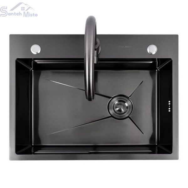CM 64*50B Кухонна мийка PVD чорна (Work station) Valeso Handmade 50199 фото