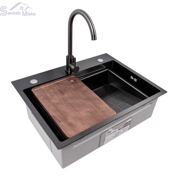 CM 64*50B Кухонна мийка PVD чорна (Work station) Valeso Handmade 50199 фото