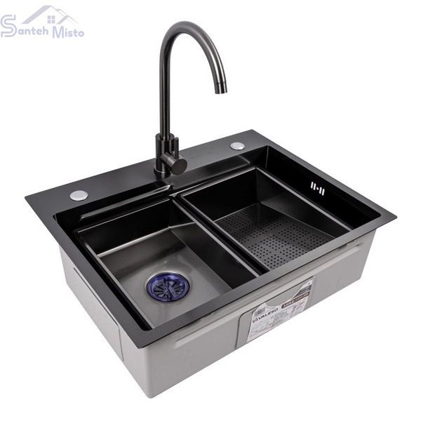CM 64*50B Кухонна мийка PVD чорна (Work station) Valeso Handmade 50199 фото