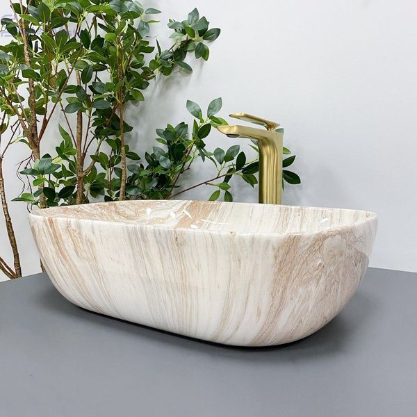 Умивальник (раковина) VBI RAVENNA TRAVERTINE GLOSSY накладний VBI-011204 фото