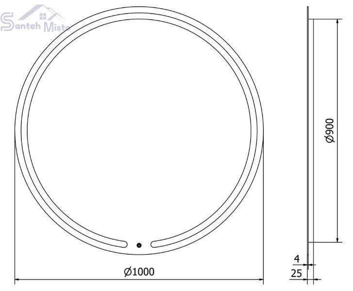 Дзеркало MEXEN ROSE 100 LED кругле MEX-9810-100-100-611-00 фото
