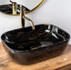Умывальник (раковина) REA BELINDA BLACK MARBLE SHINY накладной REA-U8907 фото 3