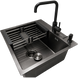Комплект кухонной мойки Kraft NANO BLACK PVD HS60*45 (3.0/1.0 мм) Decor SM2264 фото 2