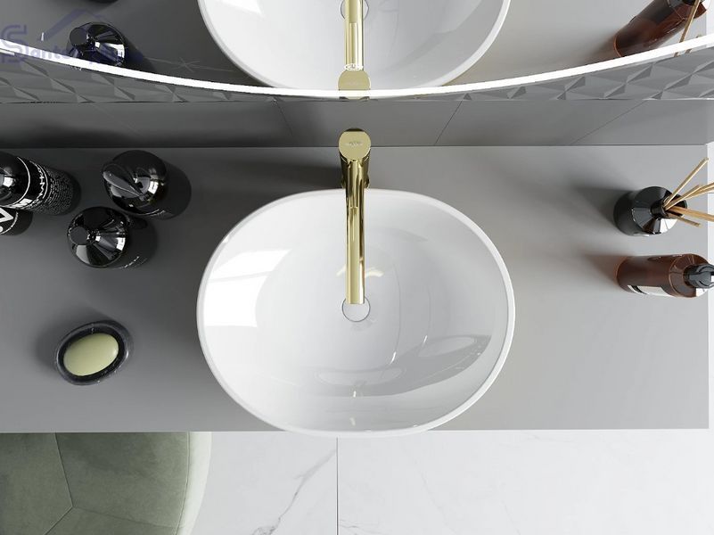 Умывальник (раковина) MEXEN VIKI GOLD WHITE накладной MEX-21054806 фото