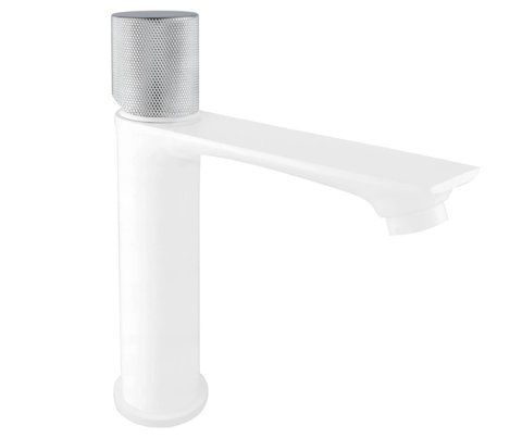 Змішувач для раковини (умивальника) MEXEN ROYO ONE WHITE CHROME низький MEX-72201-22 фото