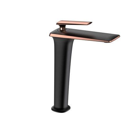Змішувач для раковини (умивальника) MEXEN PURUS BLACK ROSE GOLD високий MEX-745810-76 фото