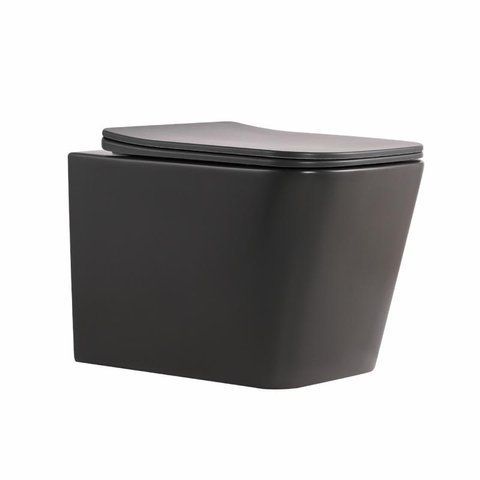 Унітаз підвісний Tern Ultra Quiet 490&times;365&times;325&nbsp;мм, Anthracite, з сидінням Slim Duroplast / Soft-close / Quick Release QT17332303ASAN Qtap SD00054288 фото