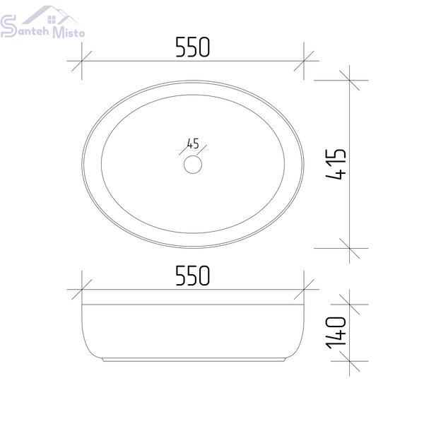 Умивальник (раковина) VBI UDINE WHITE накладний VBI-012100 фото