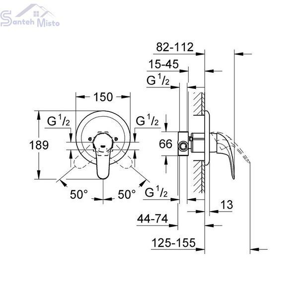 Змішувач прихованого монтажу для душу Grohe Euroeco 32742000 CV032447 фото