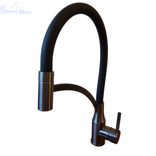 Комплект кухонної мийки Kraft HM 6846 NANO BLACK SM308 фото