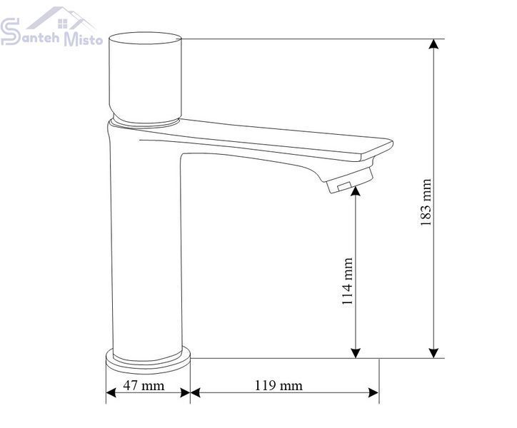Змішувач для раковини (умивальника) MEXEN ROYO ONE WHITE CHROME низький MEX-72201-22 фото