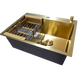 Комплект кухонной мойки Kraft NANO GOLD PVD HS60*45 (3.0/1.0 мм) декор SM42057 фото 3
