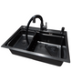 Комплект кухонної мийки Kraft HM 6846 NANO BLACK SM308 фото 5