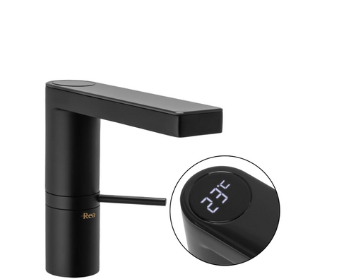Змішувач для раковини (умивальника) REA AMAR LCD BLACK чорний * REA-B2065 фото