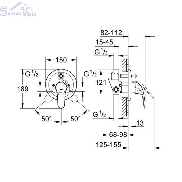 Змішувач прихованого монтажу для ванни Grohe Euroeco 32747000 CV032449 фото