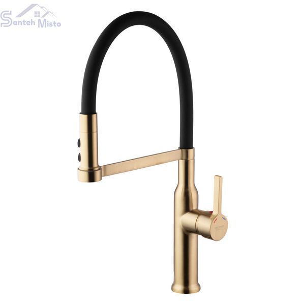 Комплект кухонной мойки Kraft NANO GOLD PVD HS 540х480 (3.0/1.0 мм) декор SM20496 фото
