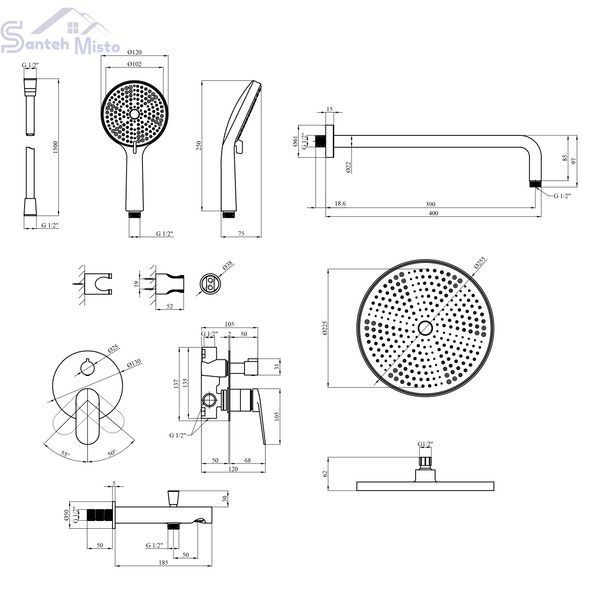 Душова система Kroner Element 211335A-3801 CV036006 фото