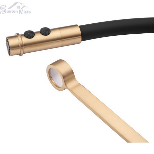 Комплект кухонной мойки Kraft NANO GOLD PVD HS 540х480 (3.0/1.0 мм) декор SM20496 фото