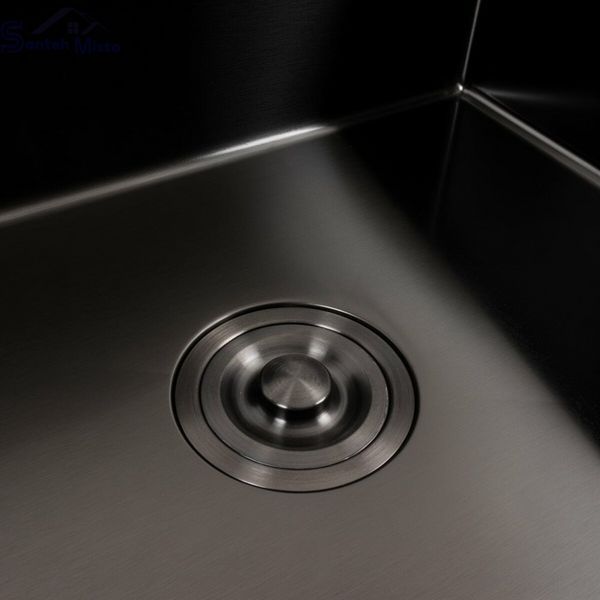 Комплект кухонной мойки Valeso Handmade черная 50*50 PVD VALESO Handmade 2,0/0,5 SM4762 фото