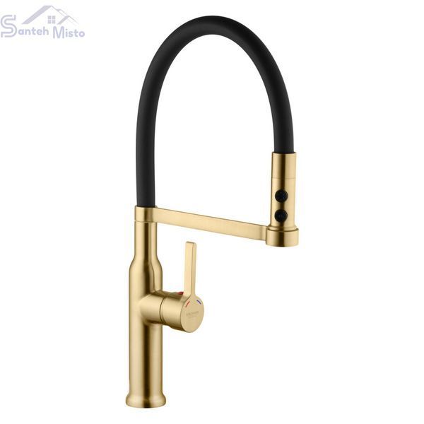 Комплект кухонной мойки Kraft NANO GOLD PVD HS 540х480 (3.0/1.0 мм) декор SM20496 фото