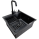 Комплект кухонної мийки Kraft HM 50х50 NANO BLACK PVD (3.0/1.0 мм) декор SM6430 фото 11