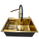 Комплект кухонной мойки Kraft NANO GOLD PVD HS 540х480 (3.0/1.0 мм) декор SM20496 фото 10