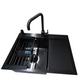 Комплект кухонної мийки Kraft NANO BLACK PVD HS 65х48 (3.0/1.0 мм) SM1802 фото 2