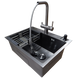 Комплект кухонной мойки Kraft NANO BLACK PVD HS60*45 (3.0/1.0 мм) декор SM60280 фото 7