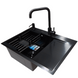 Комплект кухонної мийки Kraft NANO BLACK PVD HS 65х48 (3.0/1.0 мм) SM1802 фото 3