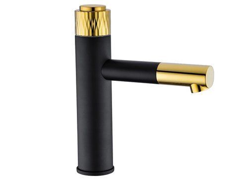 Змішувач для раковини (умивальника) MEXEN DIAMOND BLACK GOLD низький MEX-71500-75 фото