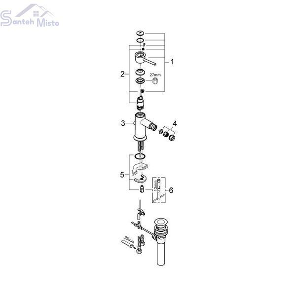 Змішувач для біде Grohe BauClassic 32864000 CV032462 фото